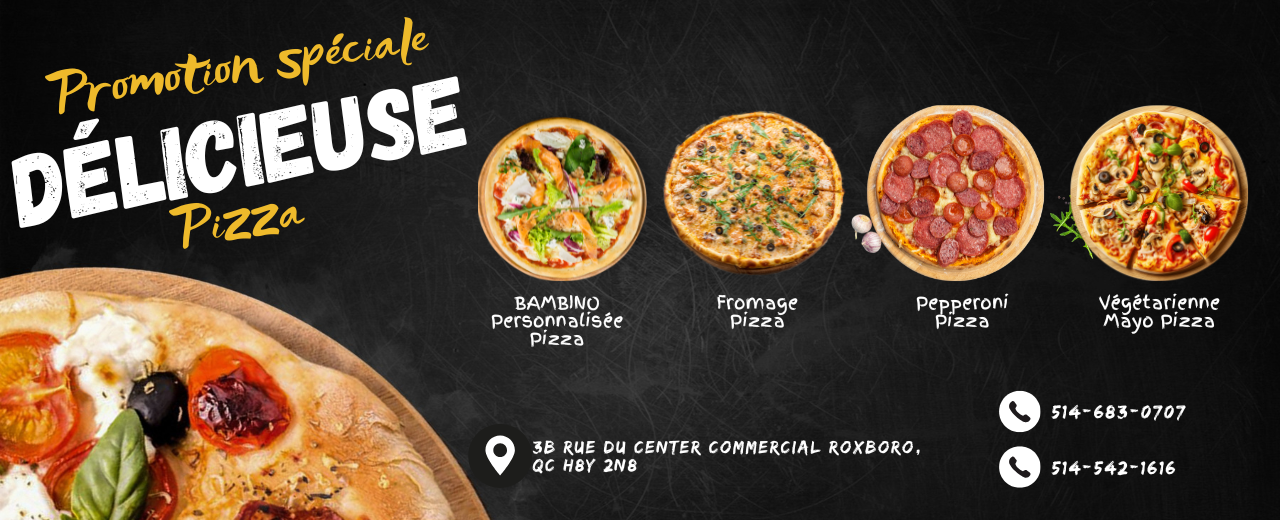 2 for 1 pizza Roxboro site our Menu banner image